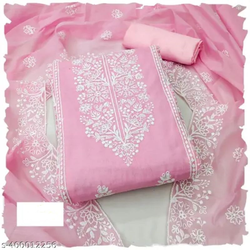 Chanderi Cotton Embroidered Women Suit