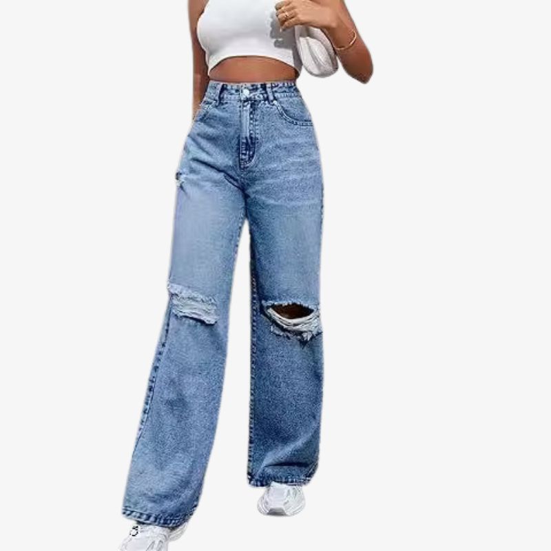 Knne Cut Funkey Denim Jeans for Women