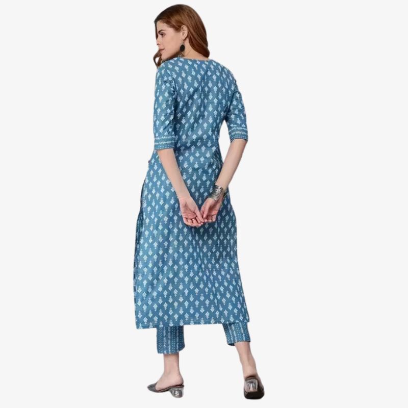 Attractive Flower Printed Women Kurta Pant Set